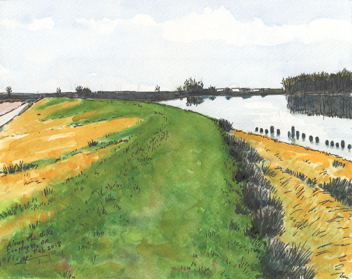 Along the dike, near Scappoose