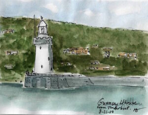 Gurnsey lighthouse from the ship