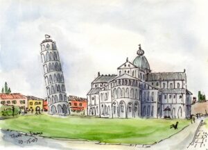 Leaning Tower and Cathedral in Pisa, Italy